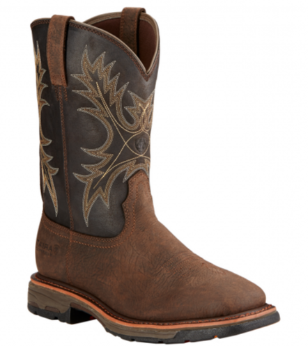 Men's Ariat Workhog Bruin, WP, EH, SR, Pull On Western Square Soft Toe Boot