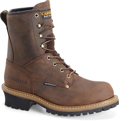 Men's Carolina Elm 8” Waterproof Logger Soft Toe Work Boot