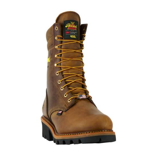 Men's Thorogood 9" Brown, WP, EH, Insulated Logger Steel Toe Boot (U.S.A.)