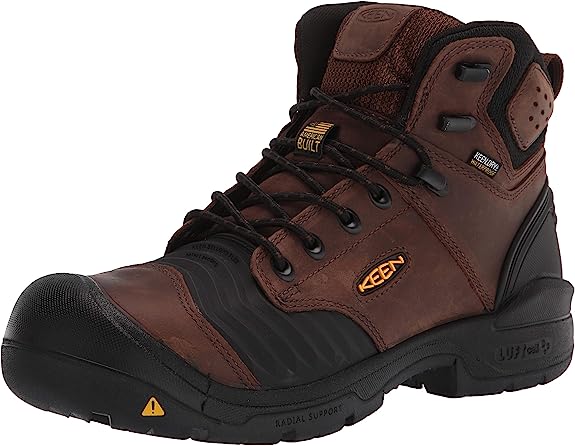 Men's 6" Keen Utility Dark Earth Portland, EH, WP, Carbon-Fiber Toe Boot (U.S.A. Built)