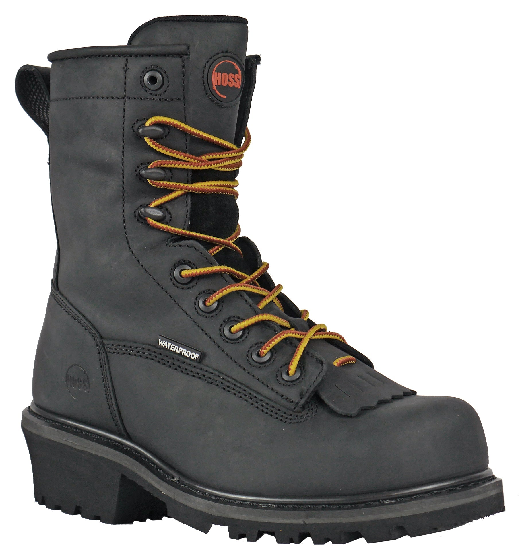 Men's Hoss 8" Kiltie Cross Cut Logger Black, EH, WP, PR,  Composite Toe Boot