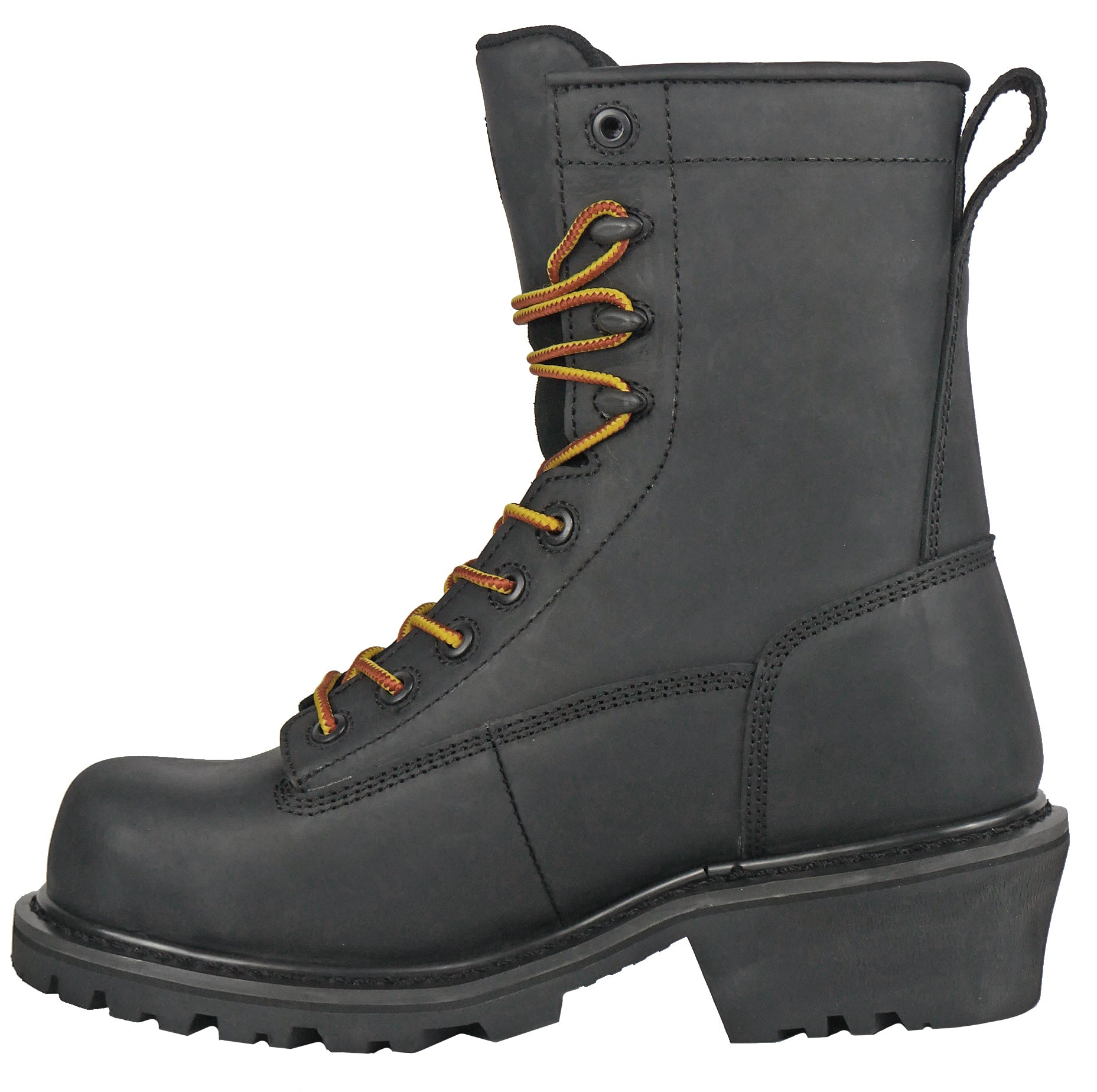 Men's Hoss 8" Kiltie Cross Cut Logger Black, EH, WP, PR,  Composite Toe Boot