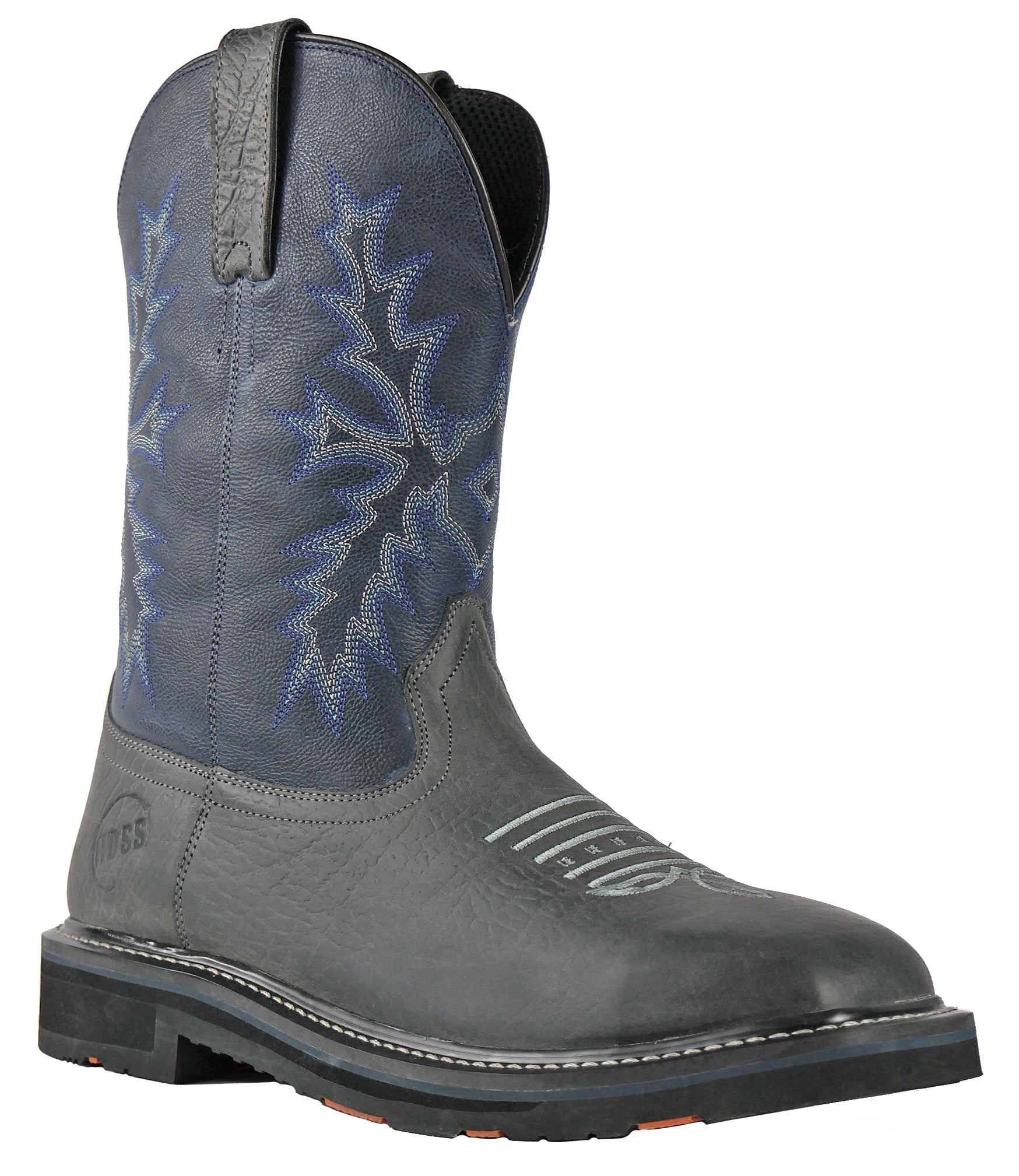 Men's Hoss Hunch Navy, EH, SR, Pull On Western Composite Toe Boot