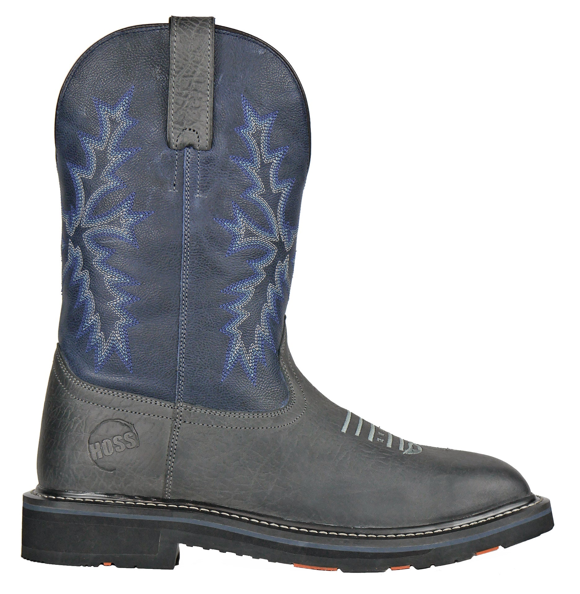 Men's Hoss Hunch Navy, EH, SR, Pull On Western Composite Toe Boot