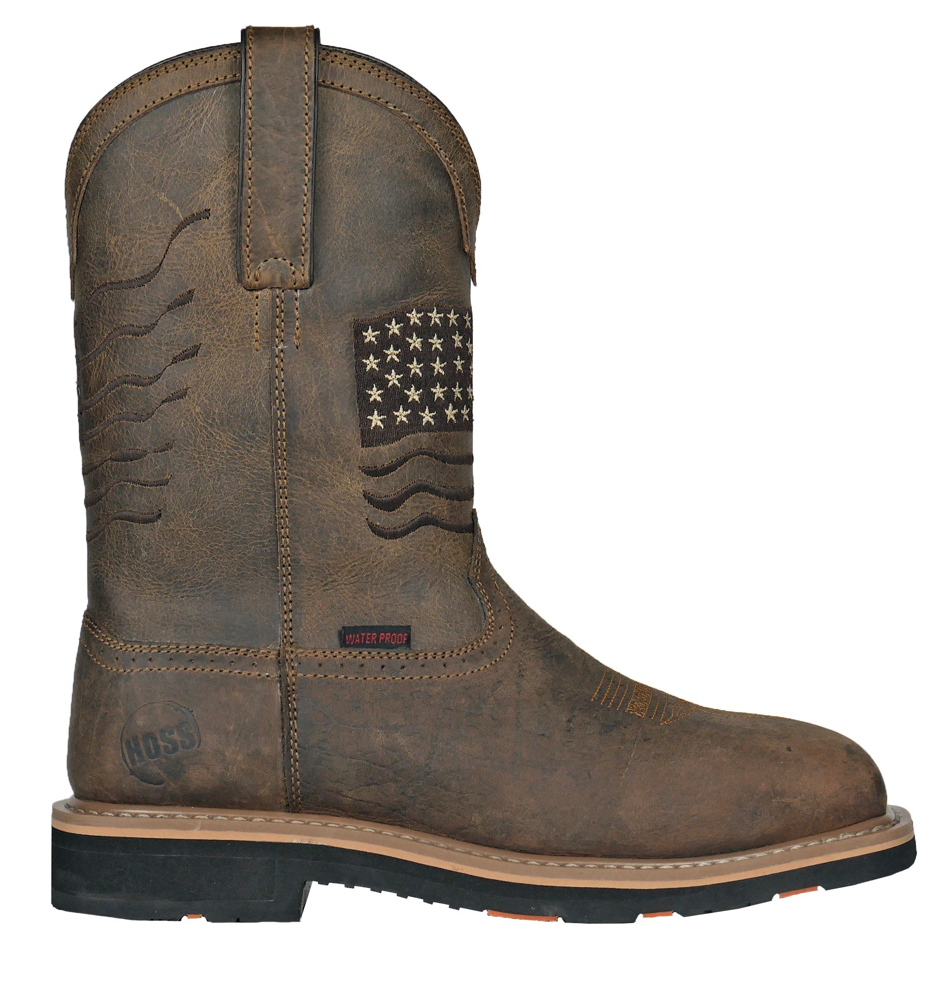 Men's Hoss Rushmore Brown, EH, WP, PR, SR Pull On Western Composite Toe Boot